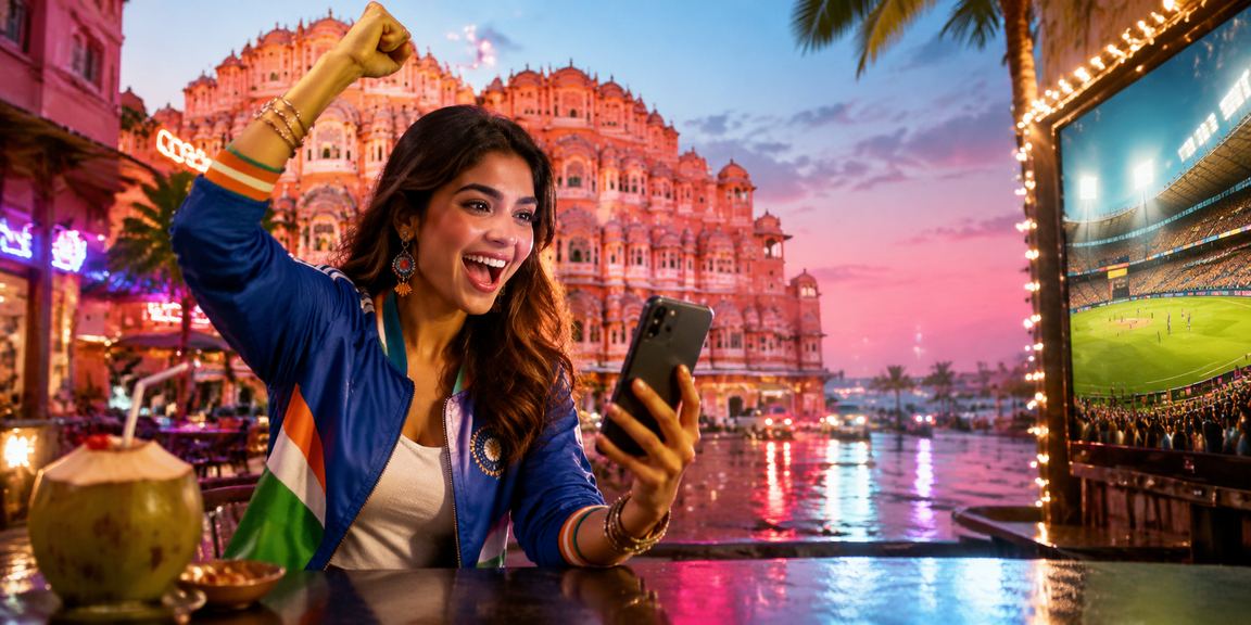 Neon-themed live casino gaming with cricket focus in Jaipur